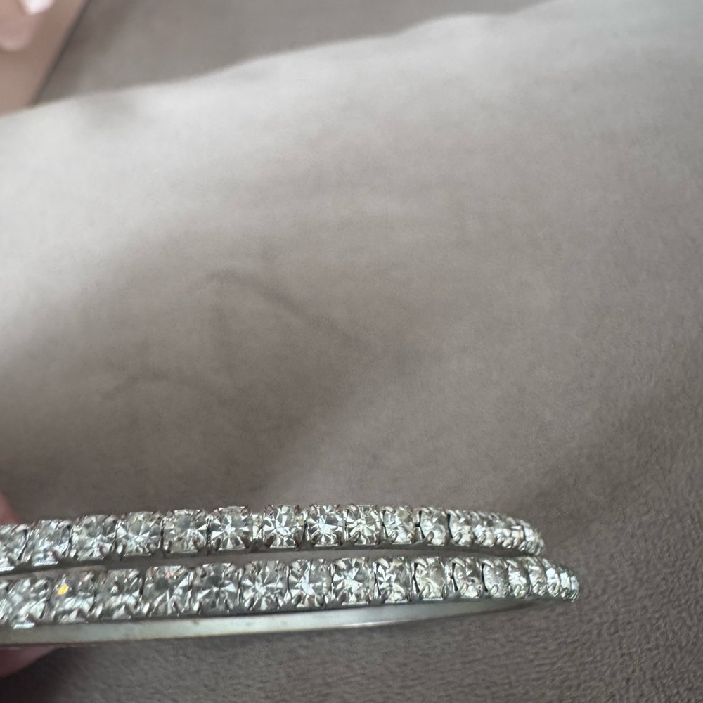 Elegant Silver Rhinestone Bangles